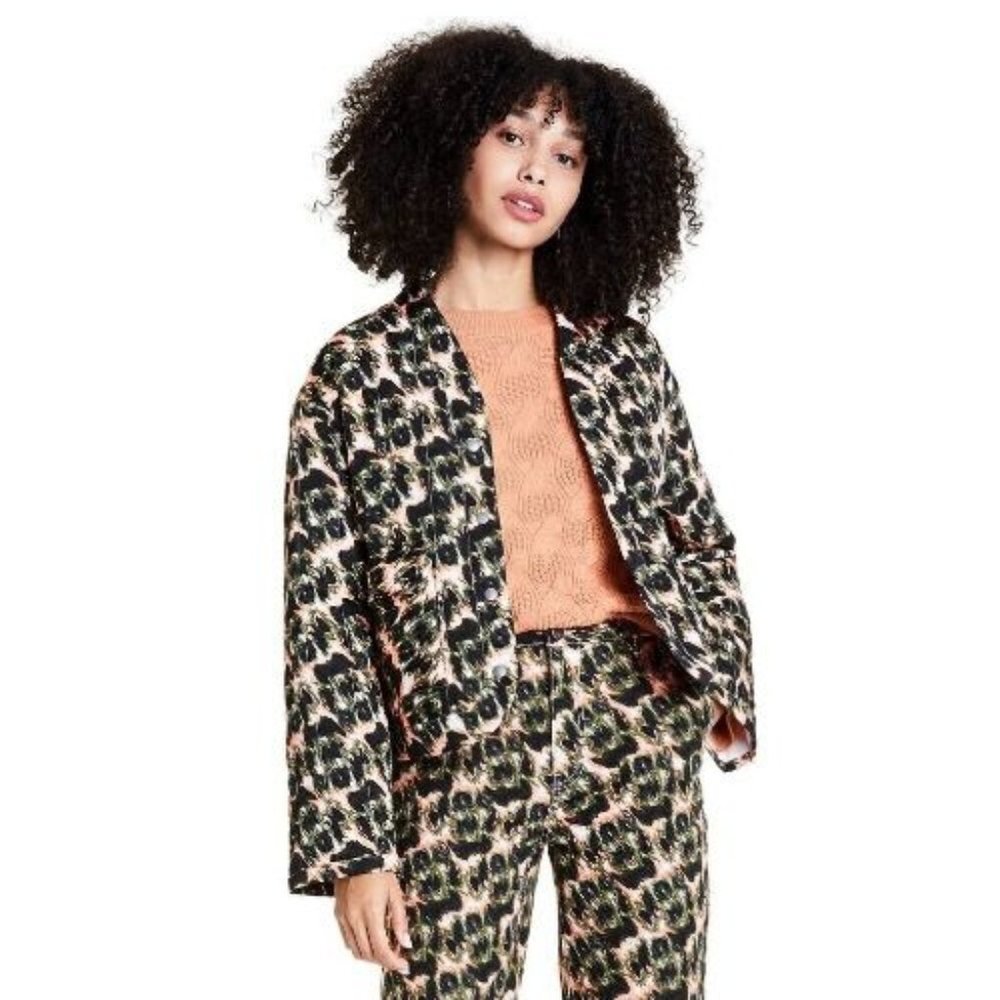 Women's Animal Print Cropped Quilted Jacket - Rachel Comey x Target Olive Green